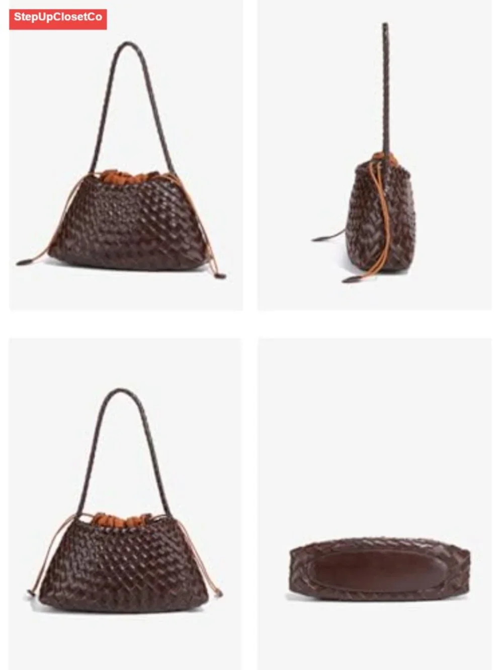 Slouchy Woven Hobo Bag - Suede Faux Leather Shoulder Purse Tote Travel Handbag